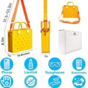 EVA Beach Bag Tote for Women, Waterproof Sandproof Lightweight Diy Charm Handbag